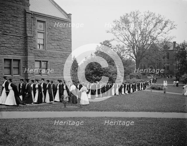 Seniors marching to chapel, Mount Holyoke College, South Hadley, Mass., c1908. Creator: William H. Jackson.