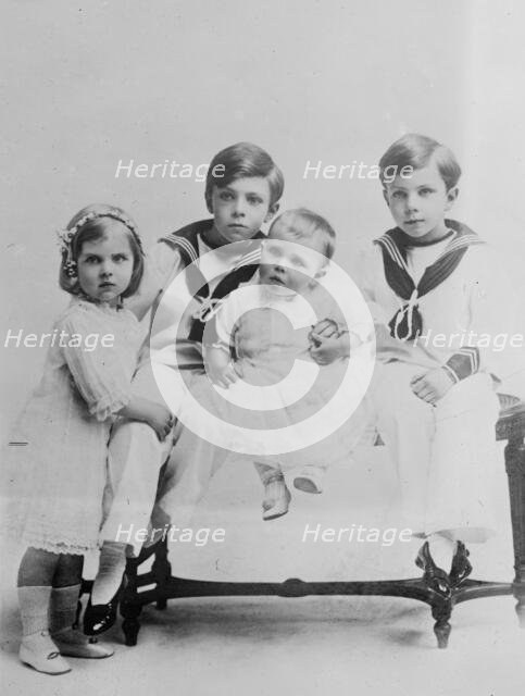Princes Gustaf Adolf - Sigvard & Bertil & Princess Ingrid of Sweden, between c1910 and c1915. Creator: Bain News Service.