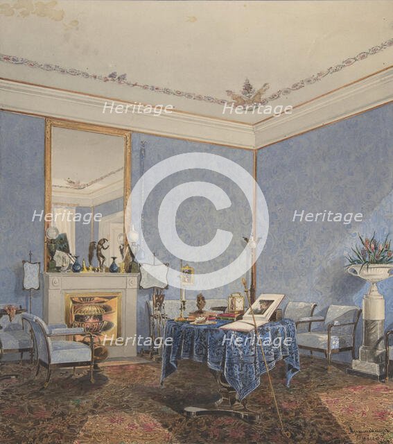 Interior of a Drawing Room, 1838. Creator: Anon.