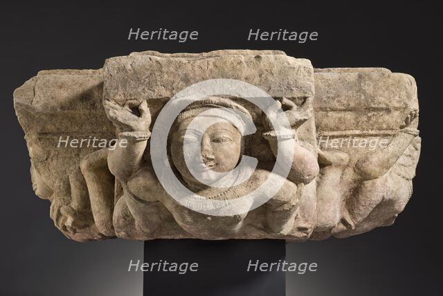Architectural Capital with Yakshas and Avatars (image 3 of 5), 10th century. Creator: Unknown.