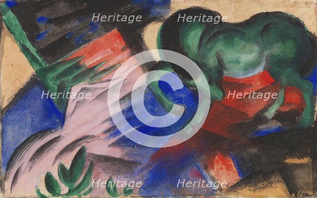 Green Horse , 1912. Creator: Marc, Franz (1880-1916).