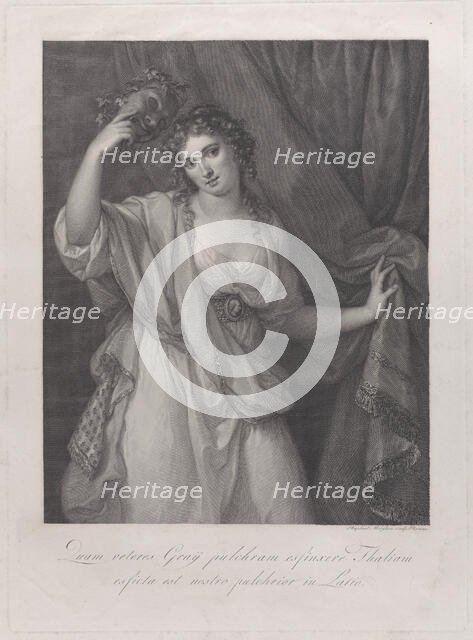 Lady Hamilton as the Comic Muse, Thalia, 1791. Creator: Raphael Morghen.