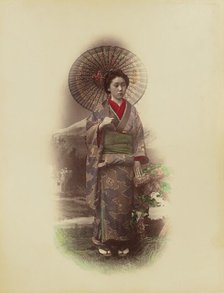 Woman with Parasol, 1870s-1890s. Creator: Kusakabe Kimbei.