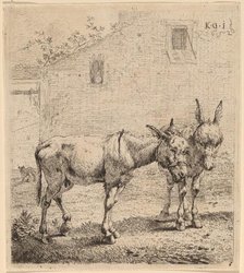 Two Asses, 1652. Creator: Karel Du Jardin.