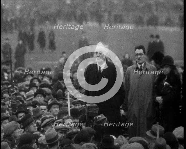 Labour Politician George Lansbury Giving a Speech in Hyde Park, 1930s. Creator: British Pathe Ltd.