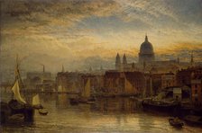 St Paul's from the River Thames, 1877. Creator: Henry Dawson.
