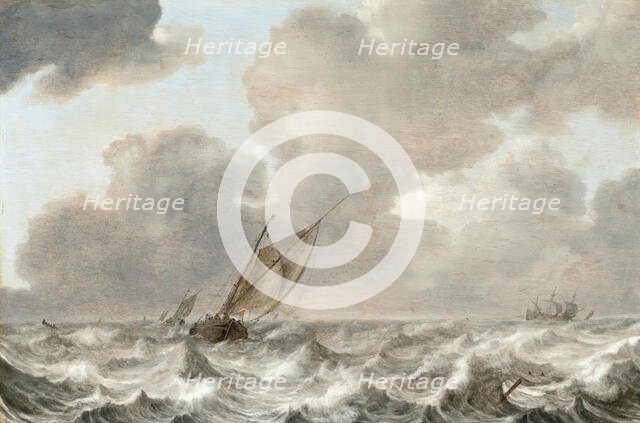 Vessels in a Moderate Breeze, c1629. Creator: Jan Porcellis.