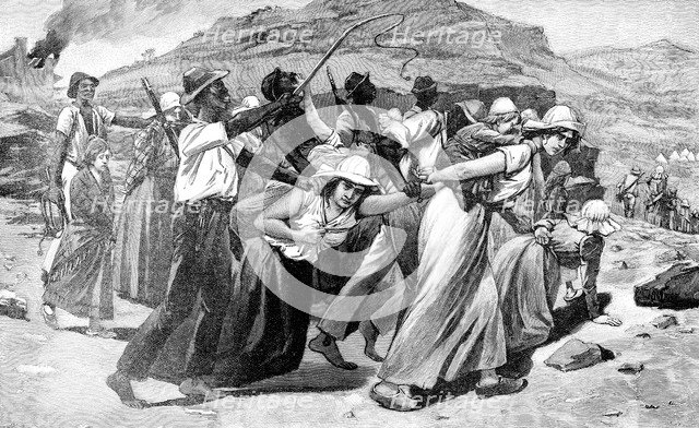 British treatment of Boer women and children, 1900. Artist: Unknown