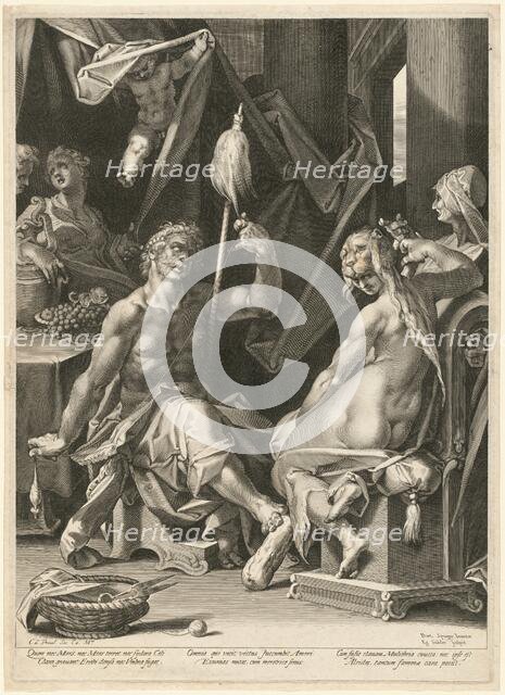 Hercules and Omphale, c. 1600. Creator: Aegidius Sadeler II.