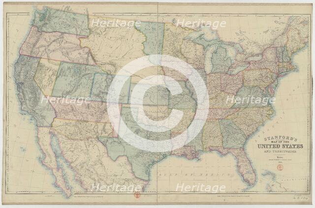 Stanford's railway & county Map of the United States, 1861. Creator: Stanford, Edward (1827-1904).