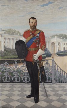 Portrait of Emperor Nicholas II (1868-1918), 1908. Creator: Bogdanov-Belsky, Nikolai Petrovich (1868-1945).