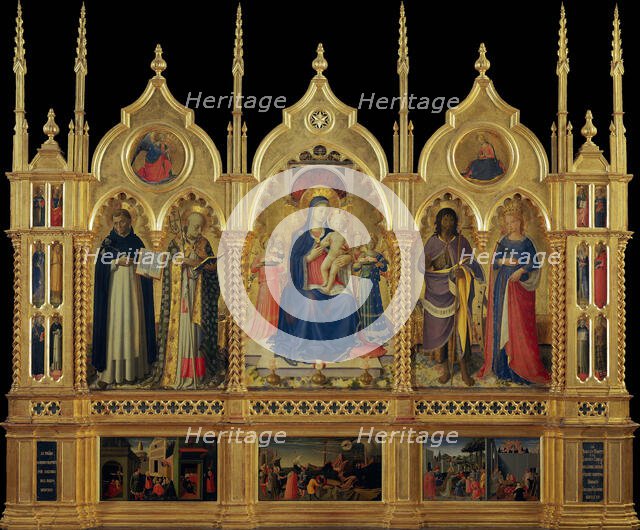 Mary with Child and Saints (The Perugia Altarpiece), ca 1437. Creator: Angelico, Fra Giovanni, da Fiesole (ca. 1400-1455).