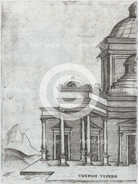 Arcus Lutii Septimii, from a Series of Prints depicting (reconstructed) Bui..., Plate ca. 1530-1550. Creator: Master GA.