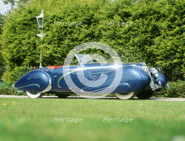 1938 Delahaye 135, Figoni and Falaschi coachwork. Artist: Unknown.