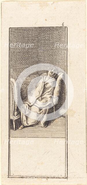 Girl Sleeping on Settee, 1784. Creator: Daniel Nikolaus Chodowiecki.