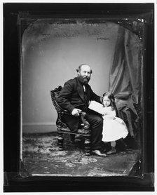 President James A. Garfield and daughter, between 1865 and 1880. Creator: Unknown.