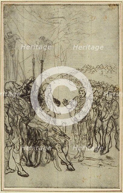 Study for Lucain's "La Pharsale", Canto IV, c. 1766. Creator: Hubert Francois Gravelot.