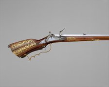 Snaphaunce Hunting Rifle, Swedish, Stockholm, dated 1722. Creator: Jonas Schertiger.