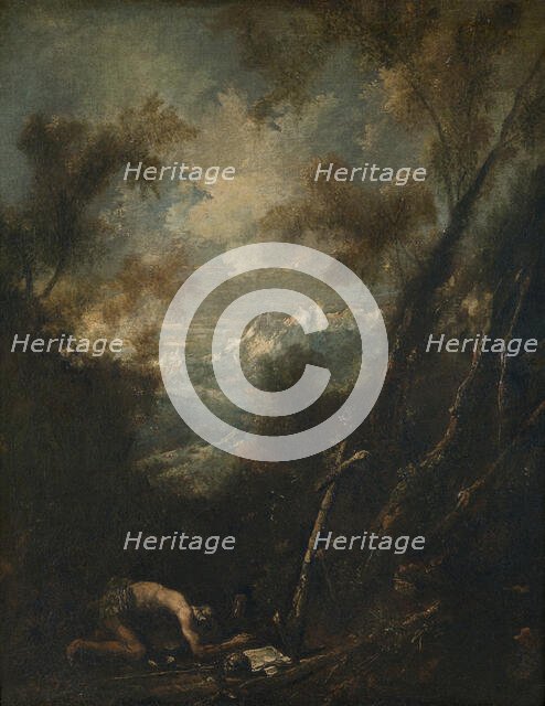 Saint Jerome in a Landscape, late 17th-early 18th century. Creator: Alessandro Magnasco.