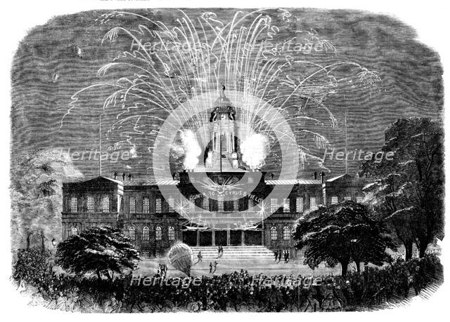 Celebration of the Laying of the Atlantic Telegraph Cable at New York - the Illumination..., 1858. Creator: Unknown.