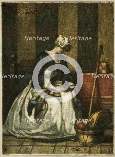 The Tapestry Worker, 1743. Creator: Jacques Fabian Gautier Dagoty.