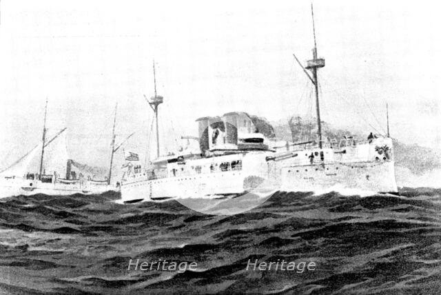 The United States war-ship "Maine," blown up in Havana Harbour, 1898. Creator: Unknown.