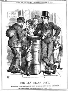 'The New Stamp Duty', 1880. Artist: John Tenniel