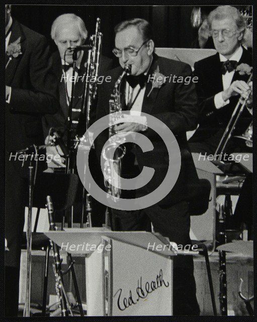 Ted Heath Orchestra alto saxophonist Ronnie Chamberlain playing at the Barbican Hall, London, 1985. Artist: Denis Williams