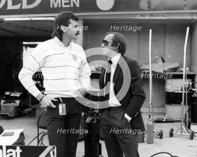 Gordon Murray (on the left) with Jackie Stewart, July 1984. Artist: Unknown