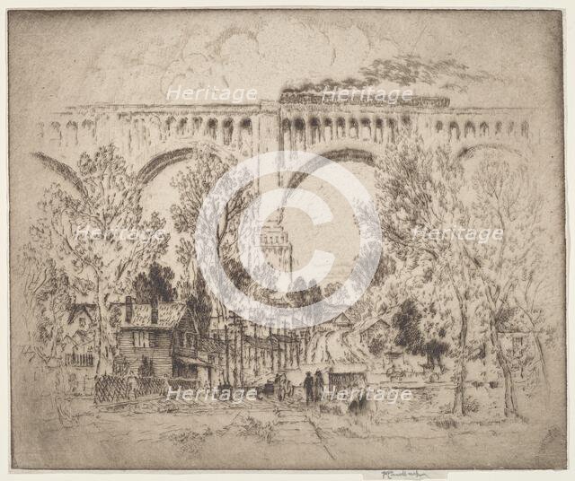 The Viaduct, D., L. & W. at Nicholson, Pa., 1919. Creator: Joseph Pennell.