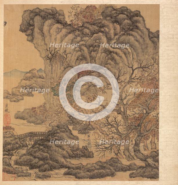 Paintings after Ancient Masters:Travelers in an Autumn Landscape, 1598-1652. Creator: Chen Hongshou (Chinese, 1598/99-1652).