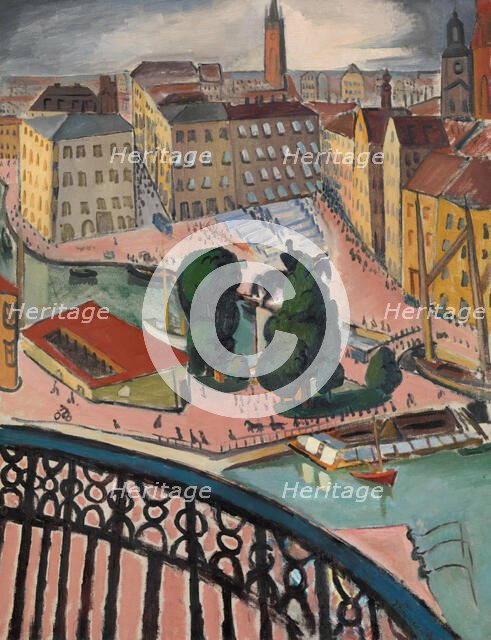 Karl Johans Torg, Stockholm, 1914. Creator: Isaac Grunewald.