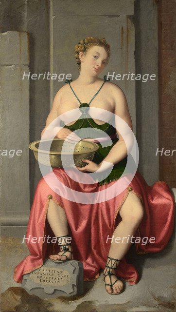 The Vestal Virgin Tuccia, ca 1555. Artist: Moroni, Giovan Battista (1520/25-1578)