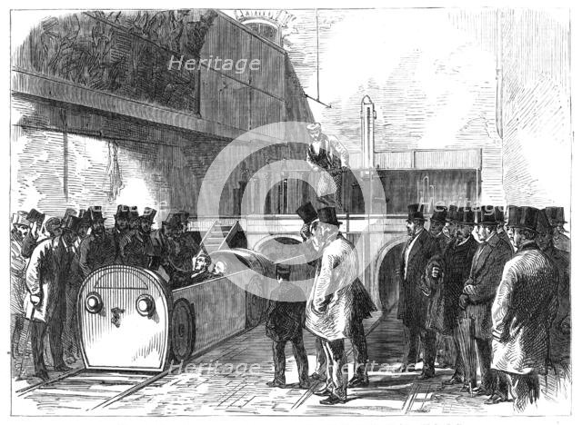 The Pneumatic Despatch Tube: the Holborn end of the Tube on the opening day, 1865. Creator: Unknown.