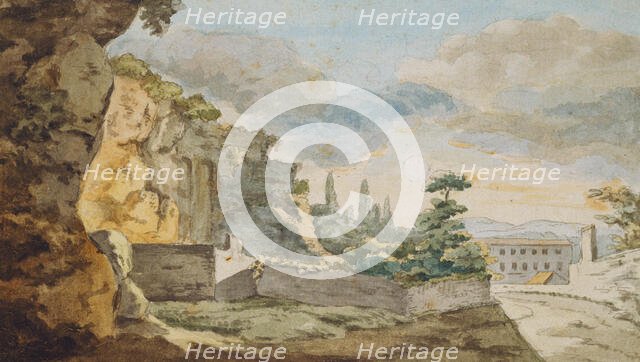 Evening mood at the Muro Torto in front of the Porta del Popolo in Rome, 1787. Creator: Johann Wolfgang von Goethe.