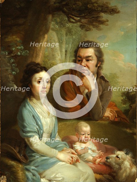 Portrait of Vasily Nebolsin, his Wife Avdotia and Child, End 1790s. Artist: Borovikovsky, Vladimir Lukich (1757-1825)
