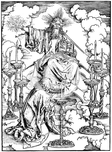 St John's Vision of Christ and the Seven Candlesticks (From The Apocalypse), c. 1497. Artist: Dürer, Albrecht (1471-1528)