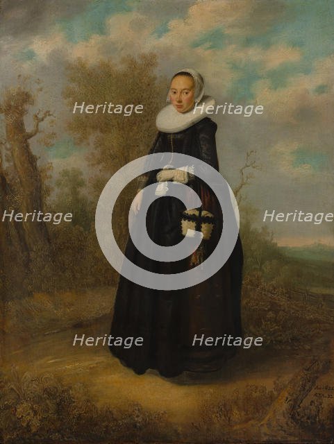 A Young Woman in a Landscape. Creator: Dutch Painter (dated 1636).