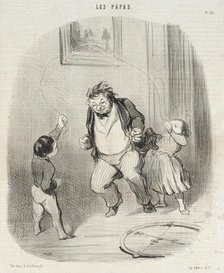 Allons, papa, fait encore trente-deux tours!, 1847.  Creator: Honore Daumier.