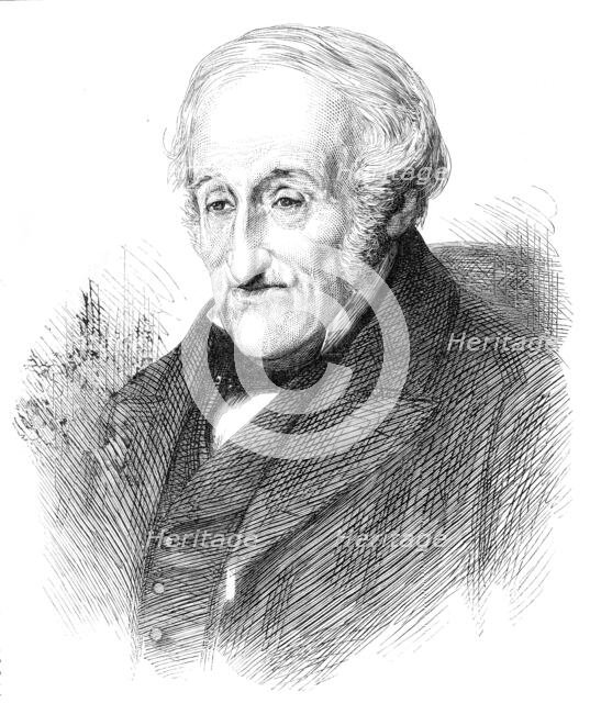 Sir Francis Ronalds, inventor of an electric telegraph, 1870. Creator: Unknown.