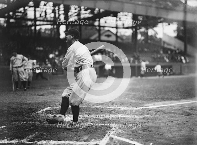 Unidentified Cleveland Al Player, at National Park, Washington, D.C. (Baseball), 1913. Creator: Harris & Ewing.