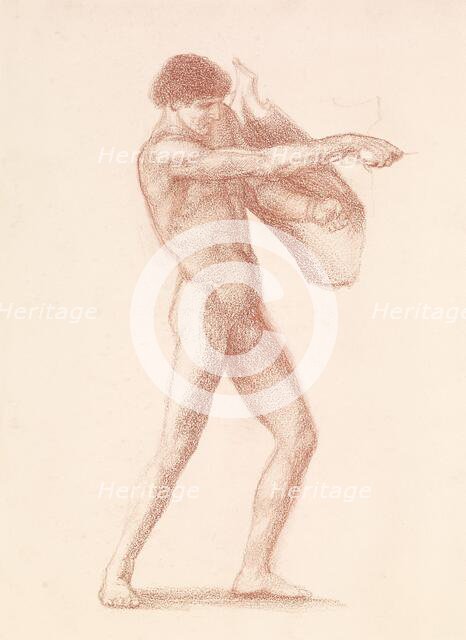 St George Series - Male Nude - Study of St George for 'St George slaying the Dragon', 1865-66. Creator: Sir Edward Coley Burne-Jones.