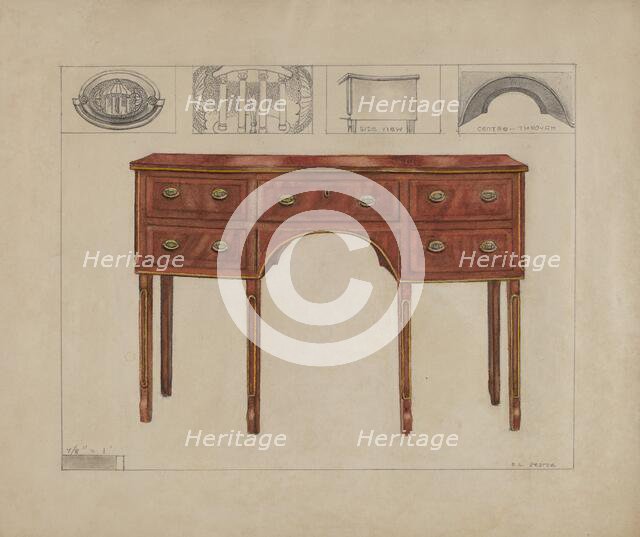 Side Board-Sheraton, c. 1936. Creator: Edgar L. Pearce.