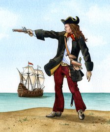 Anne Bonny, c1698, Irish Pirate.Artist: Karen Humpage