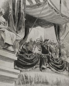 Marshal Patrice de Mac Mahon at the opening of the Paris Exposition on May 1, 1878.  Creator: Unknown.