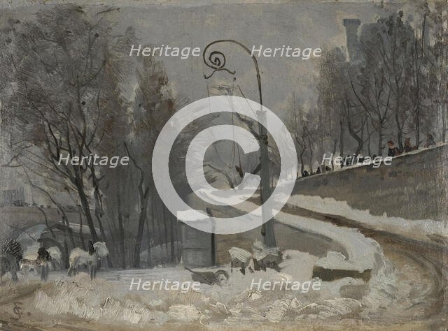 Winter in Paris, probably 1880. Creator: Christian Skredsvig.