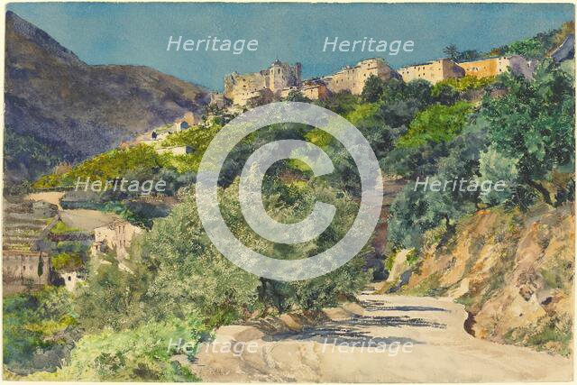 Sun-Drenched Hills near Menton, 1880. Creator: Jules-Ferdinand Jacquemart.