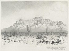 Superstition Mountain, Apache Trail, Arizona (no.1), 1929. Creator: George Elbert Burr.