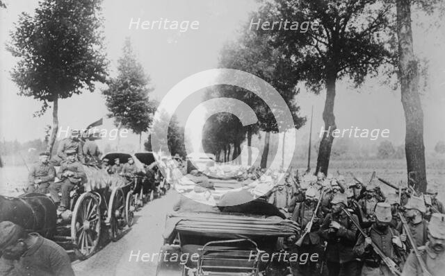 Germans in Belgium, on the way to the front, between c1914 and c1915. Creator: Bain News Service.