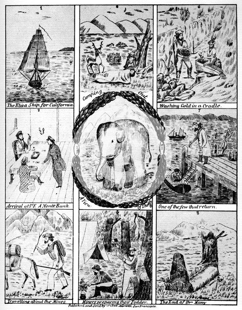 Scenes from the California gold rush, 1849 (1937).Artist: Cooke & Le Count